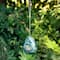 Glitzhome® 6.75" Blue Dots Glass Water Drop Hanging Bird Feeder